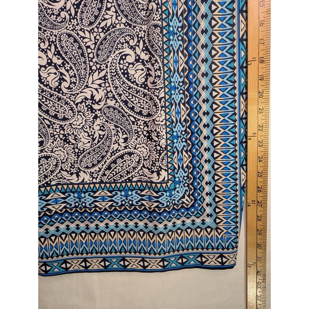 Db Dressbarn Womens Sleeveless Midi Dress Blue White Paisley Geometric Size 16 - Picture 5 of 8